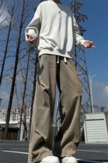 解构褶皱弯刀牛仔裤男秋季新款2025水洗工装裤子-A2186TP55，男装牛仔裤，电商B241