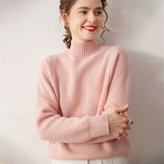 慵懒绒暖~秋冬新款山羊绒衫女士半高领宽松大码毛衣元宝针打底衫，女装针织衫/毛衣，宛咚羊绒