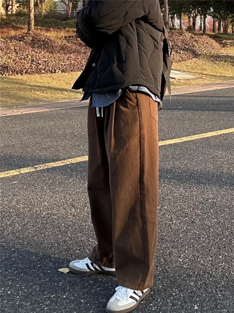 重磅宽松纯棉弯刀阔腿裤1302-7607-P65控108,男装休闲裤,星座1302