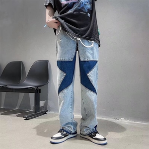 夏季美式街头牛仔裤男ins潮牌设计感小众vibe风炸街裤子N0810-P50图片