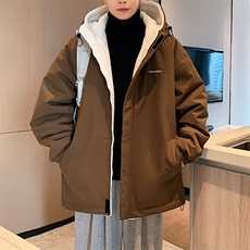 港风两面穿羊剪绒棉衣男宽松加厚棉衣外套MY8950-P98，男装棉衣，星座1204-3