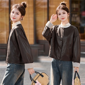 2025年秋季新款PU皮宽松外套，女装皮衣，盈茜