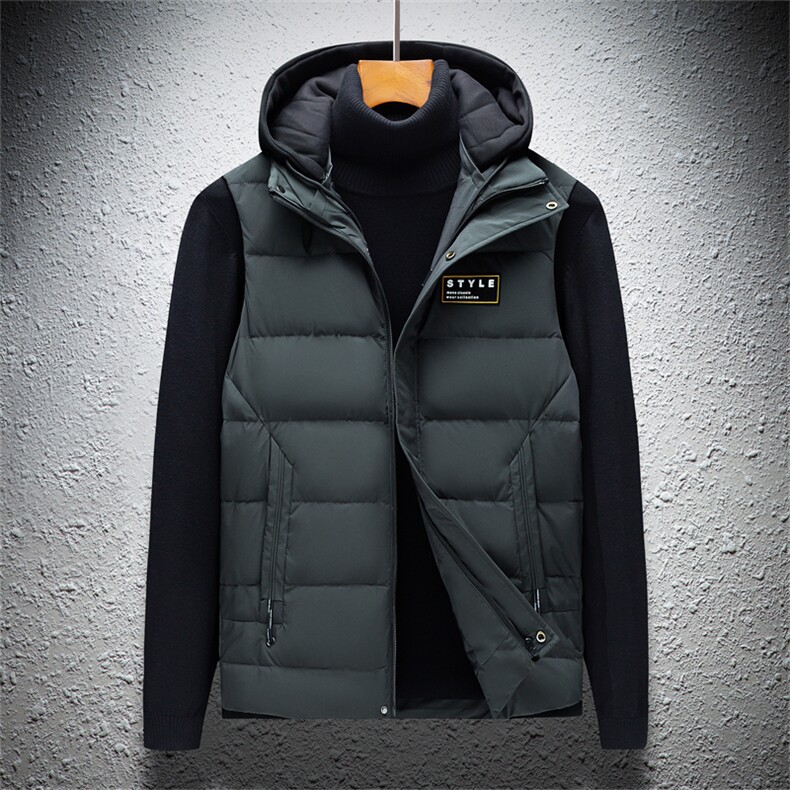 2023冬季新款男士可脱卸帽羽绒马甲上衣中年休闲加厚保暖男装外套，男装背心/马甲，电商B212（原钱塘6029）
