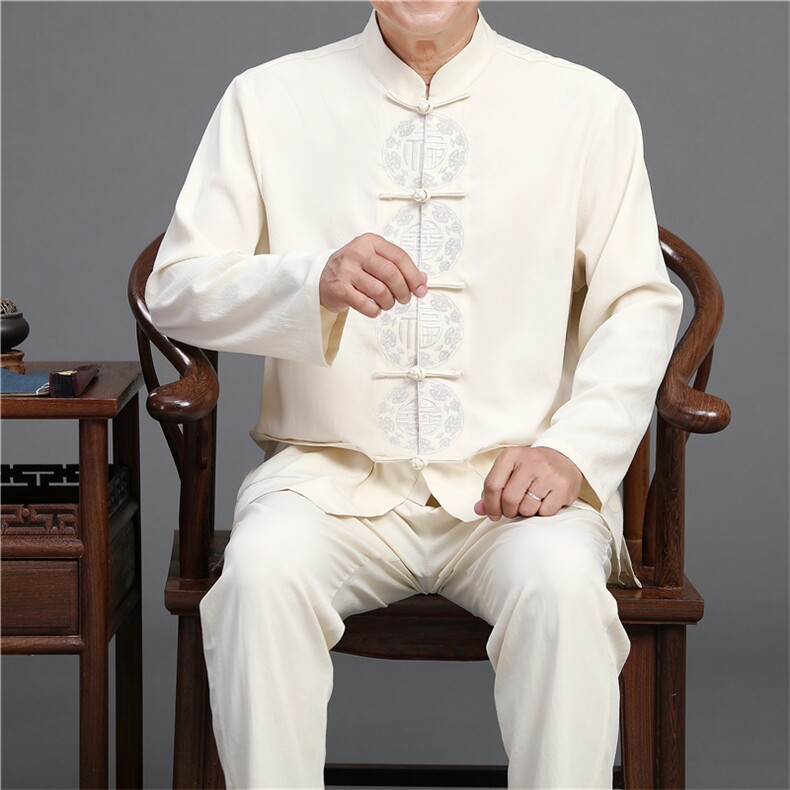 2022唐装男中老年太极服春秋风节日过寿汉服套装YD2113A-P125,男装民族服装,星座1105-3