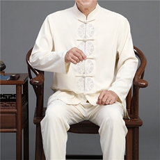 2022唐装男中老年太极服春秋风节日过寿汉服套装YD2113A-P125，男装民族服装，星座1105-3