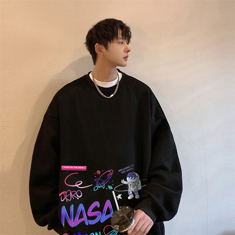 NASA联名同款圆领卫衣男大码加厚长袖t恤男2024春S6186-P28图片