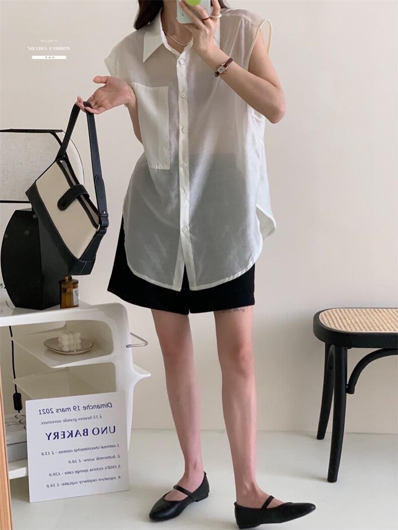 防晒套装女薄款欧洲站夏季新款欧货衬衫阔腿短裤两件,女装职业装,香丽迪1