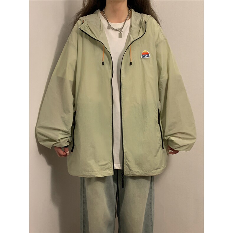 1中性风黄灯撞色彩虹硅胶点缀大码M-5XL潮牌防晒服FS77001P65控88,男装夹克,星座226-2