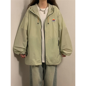 1中性风黄灯撞色彩虹硅胶点缀大码M-5XL潮牌防晒服FS77001P65控88图片