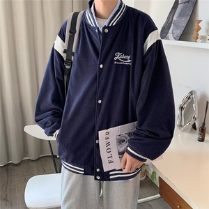 字母刺绣华夫格棒球服外套男春秋款宽松男生休闲运动夹克 JK668图片