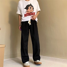 卫裤编织抽绳男女同款阔腿休闲长裤TK27P25，男装休闲裤，星座1116-2