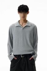 (网图慎用)老钱风翻领麦穗纹理感长袖T恤男大码T24524-特P40控78，男装T恤，电商A001-1