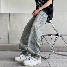 2024美式牛仔裤男款直筒长裤潮C1079P43，男装牛仔裤，星座1116-2