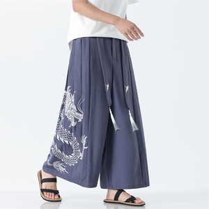 24夏季新款 大码风汉服古风新中式宋裤情侣阔腿裙裤 K259/P85图片