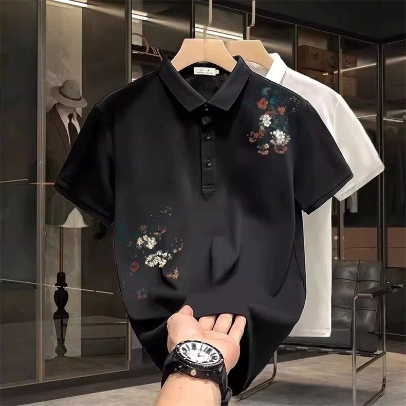 潮牌轻奢Polo衫短袖T恤男夏季新款潮流休闲翻领上衣半袖PL54P32,男装T恤,星座1013-5