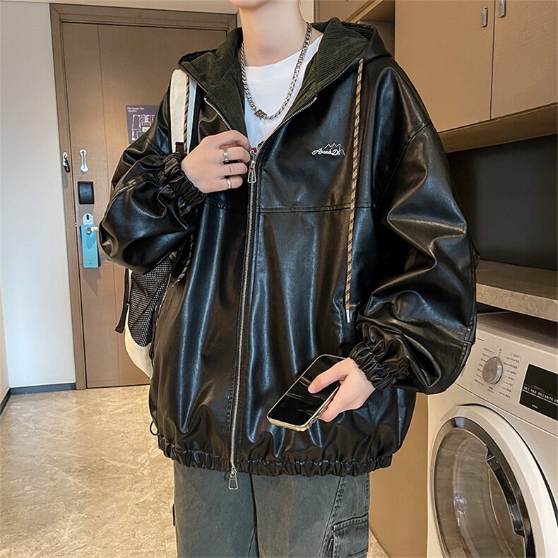 春秋季皮衣外套男女同款新款美式夹克XZ102B-1-JK2535P85,男装皮衣,星座102B-1