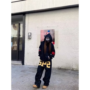 水洗牛仔裤男士直筒长裤春秋大码宽松韩版工装阔腿NZG190图片