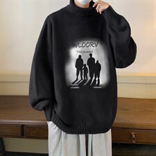 高质量！秋冬季高领毛衣男士加绒加厚翻领针织衫男毛线衣FL50-P45，男装针织衫/毛衣，电商B367
