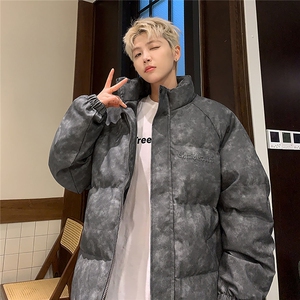 港风PU皮复古做旧设计钢印棉衣男MY77096P130控198抖控228图片