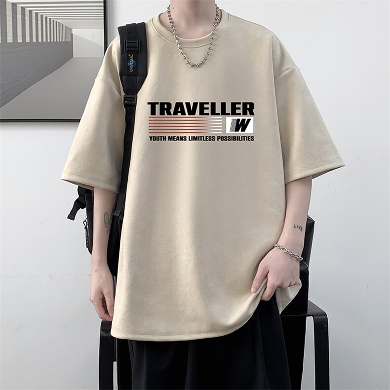 麂皮绒短袖t恤男大码半袖男大皂风JD82359-P25,男装T恤,电商A040
