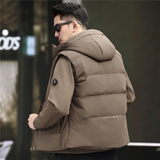 一衣三穿短款羽绒服新款中青年男士脱卸羽绒马甲90绒子羽绒服，男装羽绒服，钱塘723