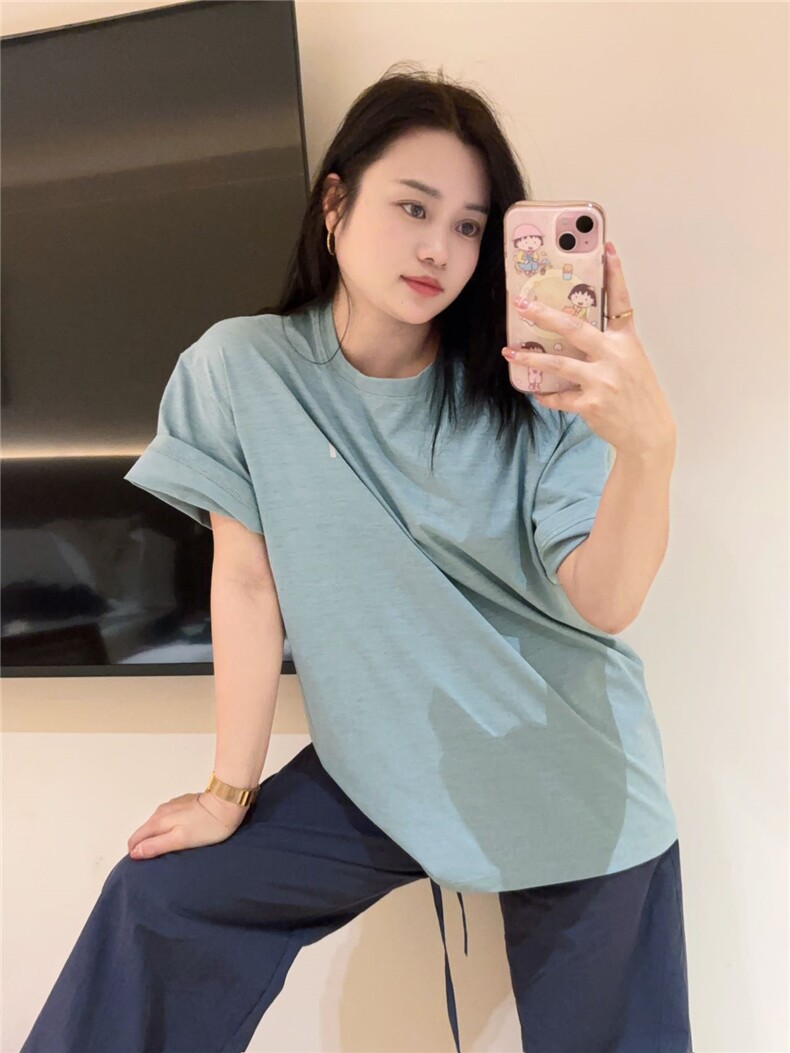 运动短t百搭简约时尚男女同款,女装T恤,湘姗