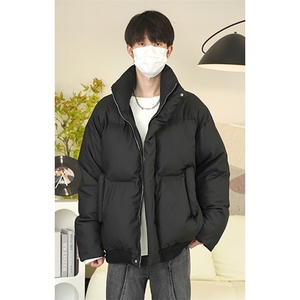 日系保暖短款舒适立领PU皮棉服男女潮牌大码棉袄M2909特P100控158,休闲棉袄搭配图片欣赏图片