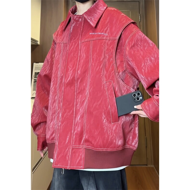 直播品质多结构复古皮衣美式潮牌假两件皮夹克1213-DY2316-特108,男装夹克,星座1213