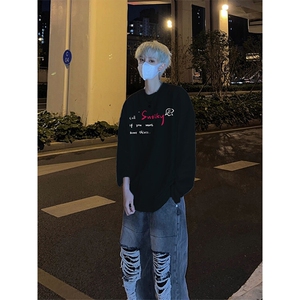23印花长袖T恤男打底衫图片