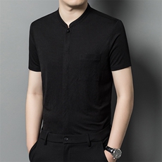 夏季仿衬衫男中年人休闲衬衣宽松翻领时尚百搭男装BLG2655-P70，男装衬衫，星座1105-3