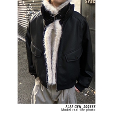 逃离光覆南美式冬季座山雕皮毛棉服加厚PU皮棉衣夹克外套男女潮，男装夹克，星座506A