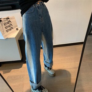 渐变破洞牛仔裤图片