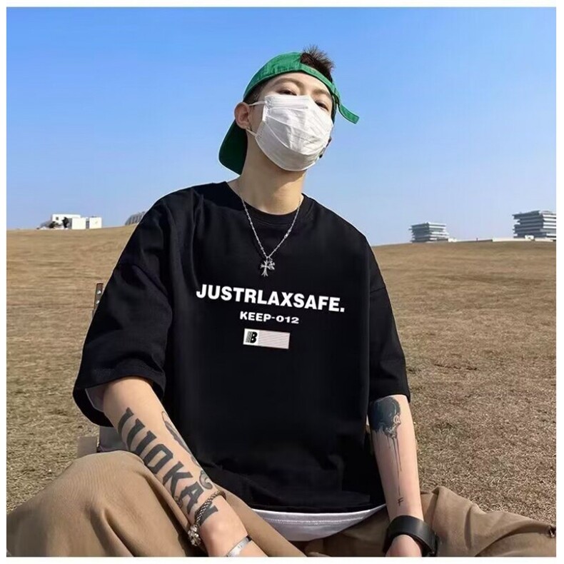 美式重工短袖T恤男女潮牌夏季新款宽松情侣上衣,男装T恤,星座506A