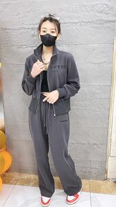 刺绣阔腿裤套装春款上新图片