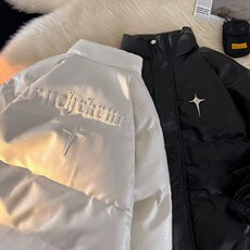 皮棉衣男女韩版潮流加厚保暖宽松2024冬季ins棉服外套MF255-P108，男装棉衣，星座412-2
