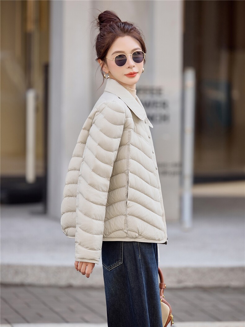 时尚短款新标90白鸭绒羽绒服女2025冬季新款轻薄保暖外套上衣,女装羽绒服,余墨