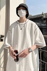撞色踩线纯色圆领T恤短袖五分半袖打底衫XT08-P35控48，男装T恤，星座216(原A116)