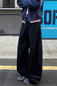 8XL-M 工装裤男秋季日系男直筒宽松阔腿休闲弯刀裤子男K9177P65图片