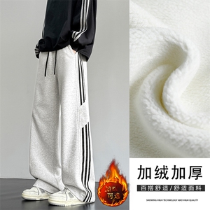 M-5XL华棉62%条纹挺括加绒百搭卫裤JRX2560特批43图片