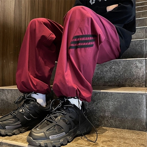 美式复古设计感小众运动裤男ins潮牌条纹休闲情侣裤子潮B2902-p33图片