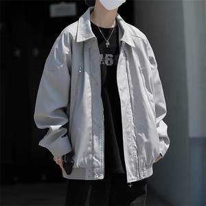2024秋季新款拉链美式高街夹克外套潮牌机能飞行服外套W137/P70图片