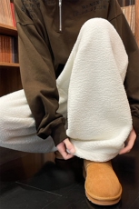 8XL-M摇粒绒裤子男加绒加厚休闲直通束脚宽松保暖裤K9122P78控98，男装休闲裤，电商D206-1