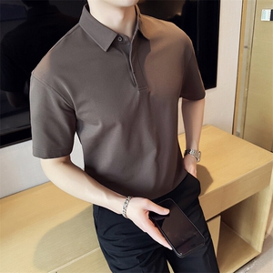 2025主推款微阔宽松版型夏季新款纯色翻领Polo衫2259-P45图片