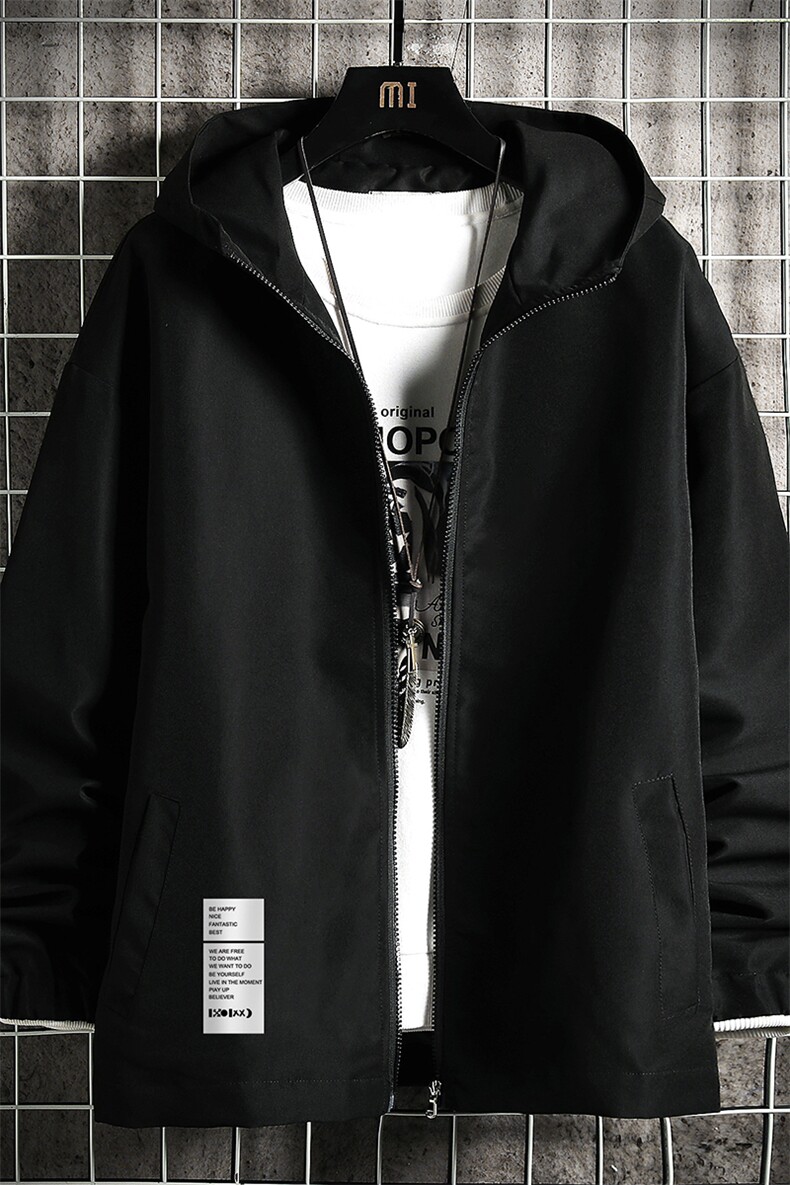 JK65045-P45连帽夹克男大码胖子棒球服上衣外套网格挂拍,男装夹克,电商A040A