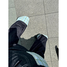 格子卷边牛仔裤男款美式高街直筒拼接裤子宽松阔腿裤WL1733-P48，男装牛仔裤，星座1008