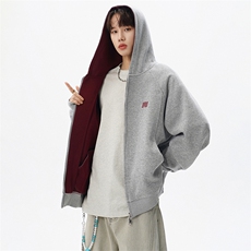 春季新款拼色接头潮流重磅开衫卫衣W632P70，男装卫衣，电商A073