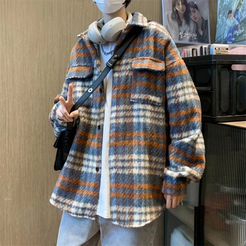 美式秋冬季新款外套毛呢格子小香风J569P65,男装夹克,星座1116-2