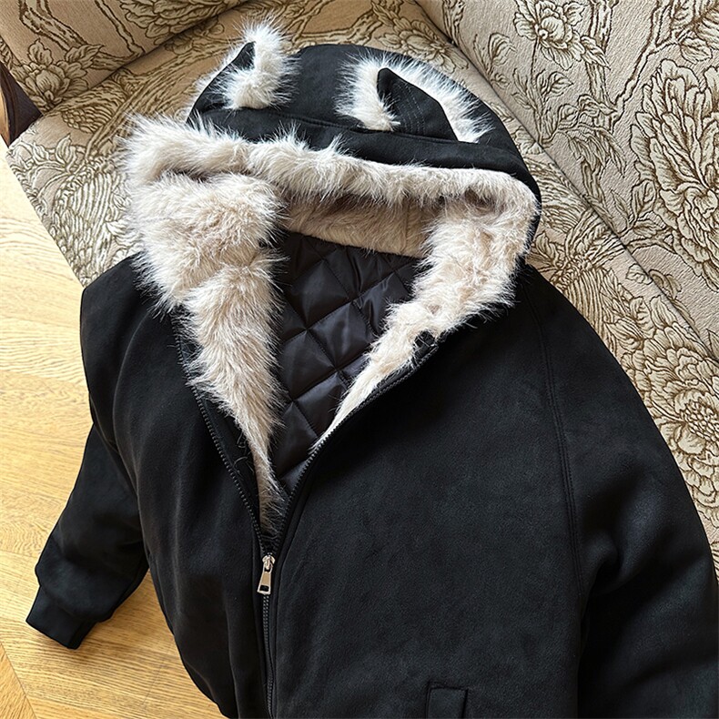 517A-8-Y91-P100猫耳朵座山雕连帽毛领棉服棉衣外套（非揭阳货）,男装棉衣,星座517A-8（原B282）