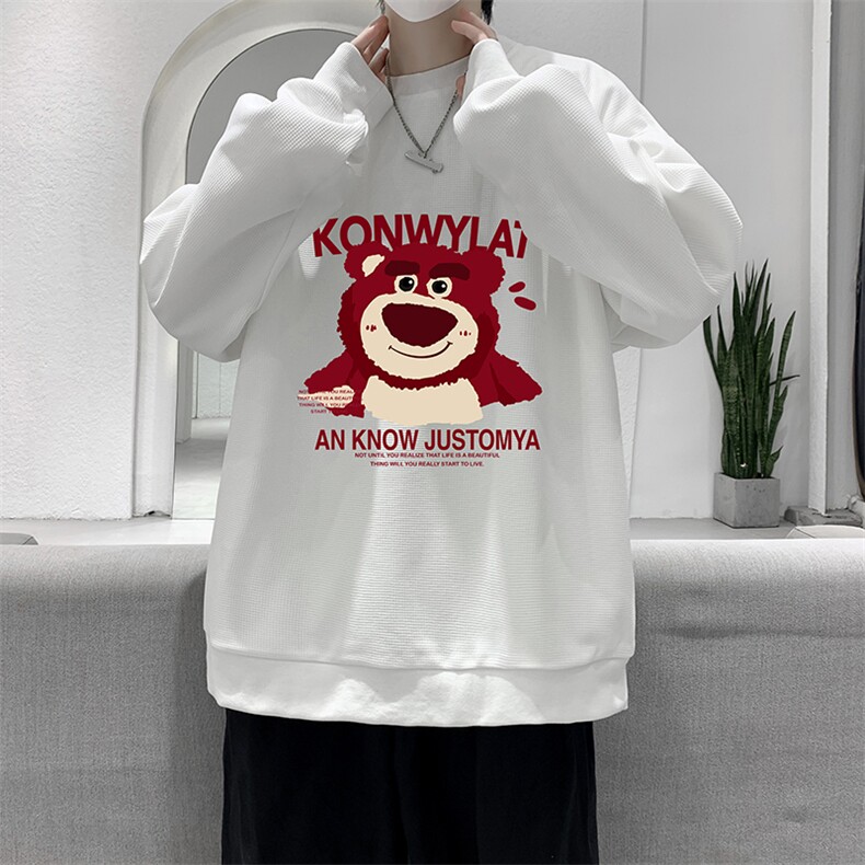 华夫格卫衣圆领卫衣男大码长袖t恤男外套HW76285-P30,男装卫衣,电商A040