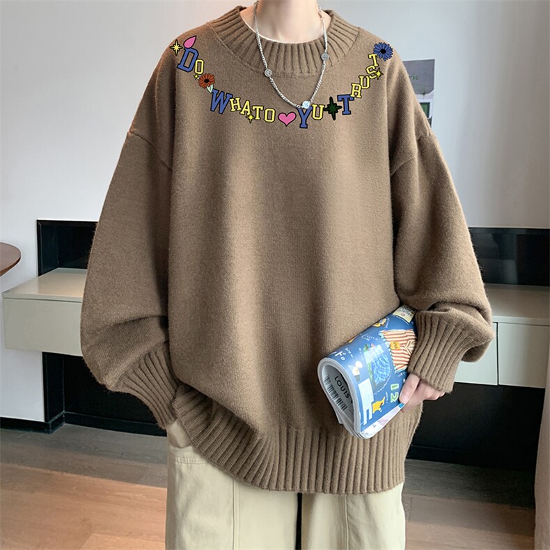 半高领毛衣男大码胖子针织衫毛线衣M18381-P45加绒款-P65，男装针织衫/毛衣，电商A040